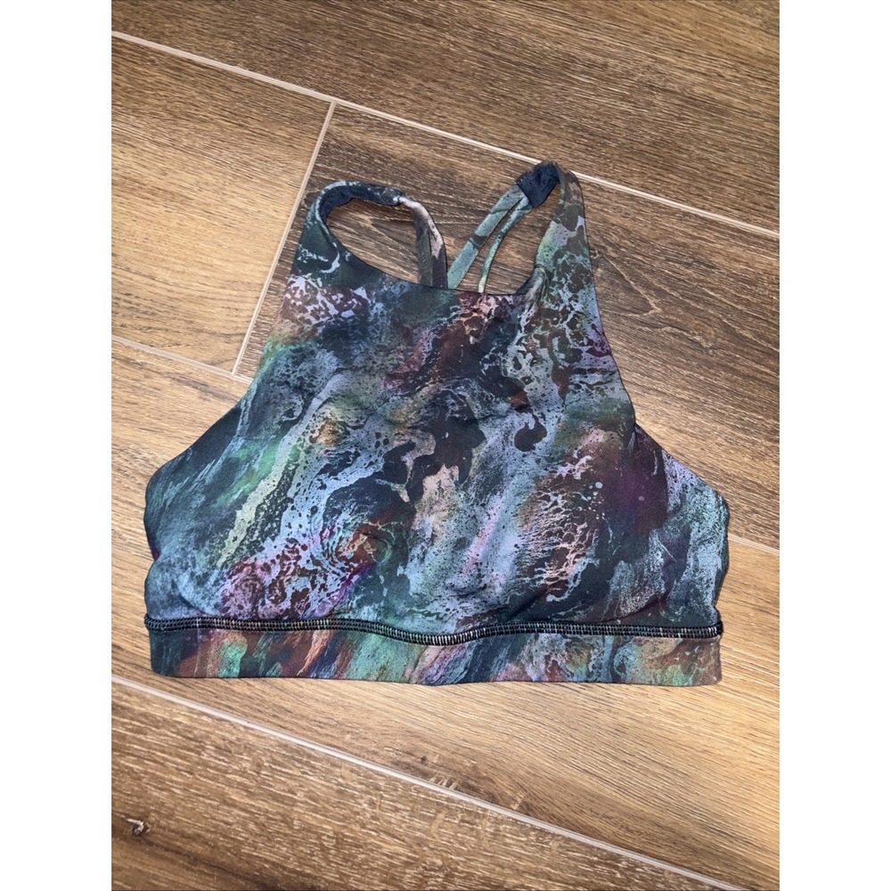 Lululemon Energy Bra *High Neck Cosmic Shift Multi Size 6‎ Athleisure